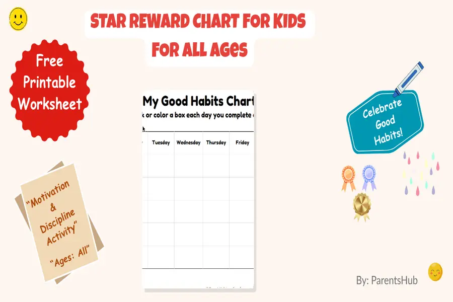 Reward worksheet chart for all aged-kids