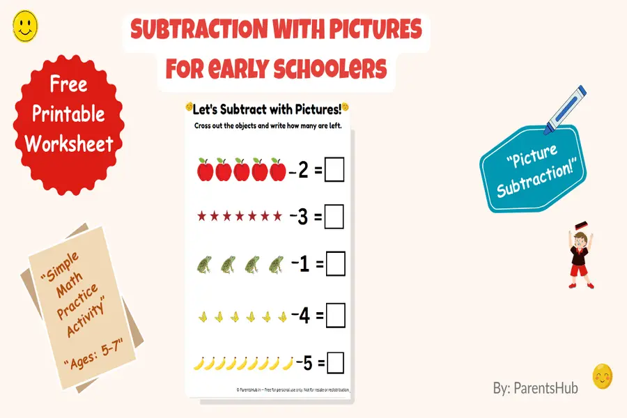 worksheet for the subtraction for kids
